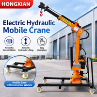 Mini-grue mobile entièrement électrique, palan hydraulique de levage de 1 tonne, grue rotative montée sur véhicule pour la manutention