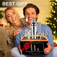 Outils de bar personnalisés, shaker à cocktails en acier inoxydable, kit de barman, ensemble de 13 pièces pour cocktails avec support en bambou