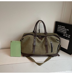 Retro Style Design Canvas <b>Tote</b> <b>Bag</b> Zipper Eco-Friendly Water-Resistant Unisex Fashion Large Capacity 20-35L Travel Backpack - Product Image 2