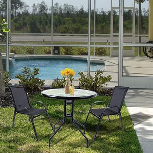 Bistro Set Outdoor Metal Furniture of 3 <strong>Garden</strong> Black Patio <strong>Table</strong> <strong>and</strong> <strong>Chair</strong> Mosaic 3 Piece <strong>Clearance</strong> French - Product Image 6
