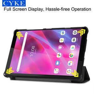 CYKE A Tre Ante DELL'UNITÀ di elaborazione Linguetta in pelle <span class=keywords><strong>M8</strong></span> Tablet di caso Del Basamento di Protezione Della Copertura di Vibrazione Per Lenovo <span class=keywords><strong>Tab</strong></span> <span class=keywords><strong>M8</strong></span> FHD HD TB-8705F/N TB-8505F/X - Product Image 3