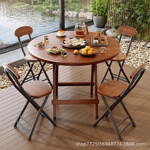 Hiện đại rắn gỗ gấp bàn ăn cho home & Ngoài trời di động gian hàng & Lưu trữ căn hộ nhỏ cho thuê phòng Ghế bộ - Product Image 2