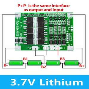 BMS-Lithium Battery Charge <strong>Protection</strong> Board, 4S, 3.2V, 3.7V, 30A, LiFePO4, 12.8V, 14.4V, 18650, 32650 Battery <strong>Packs</strong> with <strong>Balance</strong> - Product Image 2
