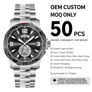 OEM Private Label Luxury wrist Custom Logo <b>Watch</b> Low Moq 50 Pcs 43MM Sapphire Automatic <b>Mechanical</b> <b>Watch</b> Stainless Steel - Product Image 1