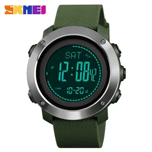 skmei 1418 thermometer compass men custom brand wrist watch stainless steel back no logo