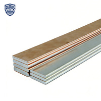 Barre omnibus en aluminium plaqué cuivre à surface brillante, prix usine WBO, pour applications électriques industrielles