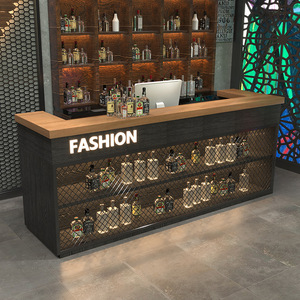 Mostrador de Caja Registradora de Estilo Industrial, Venta Caliente 2023, Mostrador de Exhibición de Hierro Forjado para <span class=keywords><strong>Bar</strong></span>/Parrilla/Restaurante/Recepción - Product Image 3
