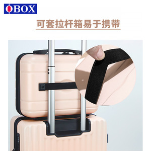 Maleta de maquillaje Qihui de 12 pulgadas, tipo trolley para salón, con 4 ruedas, color rojo y rosa, caja de almacenamiento sólida para uso doméstico. - Product Image 1