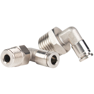 <span class=keywords><strong>PL</strong></span> paslanmaz çelik 1/4 Npt 90 derece dirsek hava kompresörü pnömatik bağlantı parçaları döner itme hava parçaları 4mm - Product Image 2