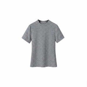 Camiseta Básica de Verano para Mujer, Cuello Redondo, Ajustada, de Lyocell, Multicolor, Alta Elasticidad, para Uso Diario - Product Image 1