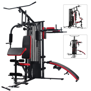 Equipo de Gimnasio Multifuncional de 3 Estaciones con Pila de Pesas de 65 kg, Máquina de Entrenamiento de Fuerza Todo en Uno <span class=keywords><strong>para</strong></span> Ejercicio de Cuerpo Completo - Product Image 1