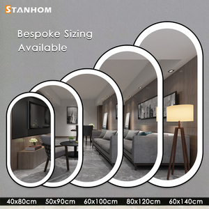 Specchio Argentato STANHOM con Certificazioni CE UKCA RoHs, Montaggio a Parete, Cornice Dorata e Nera e Luci a LED per Salone di Bellezza, Barbiere e Parrucchiere - Product Image 3