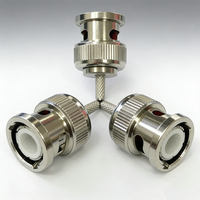Connecteur coaxial RF à sertir mâle BNC plaqué nickel, connecteur coaxial BNC pour câble coaxial RG174/RG316/RG58/RG59/RG6
