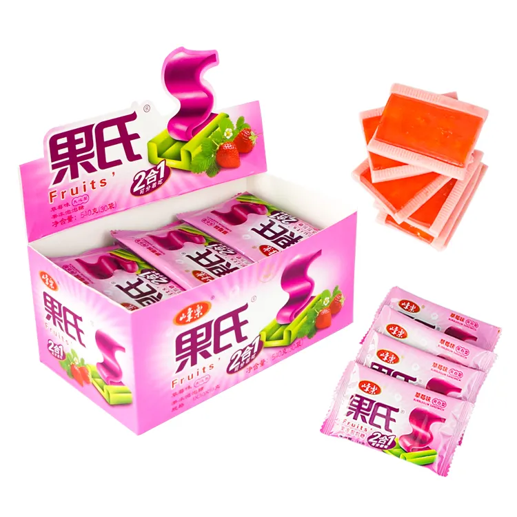 2 In 1 Desain Baru Permen Jelly Permen Karet Lembut Permen Gummy Anak-anak Makanan Ringan Manis Permen Karet
