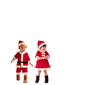Christmas Costumes For Boys And Girls <b>Santa</b> Claus Sets Children Performance Outfits Red With White Trim Holiday Wear - Product Image 5