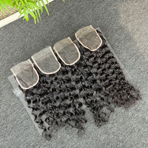 Extensions de cheveux humains vierges Remy à ondulations naturelles de 14, 16, 18, 20 pouces, avec fermetures en dentelle HD 4x4, 100% vierges bruts non traités - Product Image 4