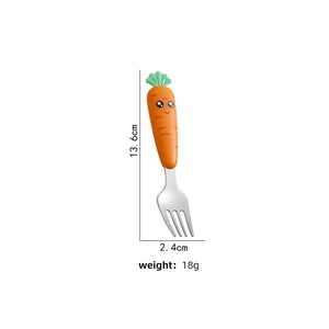 Food Grade Silicone 304 Stainless Steel Short Handle Baby Spoon Fork Kids Tableware Gift Box Set for Home & Gift - Product Image 6