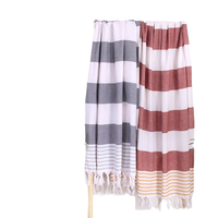 Hot Selling 100% Cotton Striped Beach Towel Summer Travel Blanket High Absorbent Quick Dry Sand Printed Logo Woven Home Bath