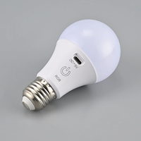 Lampe LED à intensité variable, ampoule intelligente rechargeable à 16 couleurs RVB, ampoule en aluminium et plastique, blanc chaud A60 A19, secours d'urgence 15W, télécommande