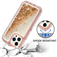 Casing Glitter Dynamic Liquid Quicksand untuk iPhone 18 17 16 15 12 11 13Pro Max X XR 8 14 Plus, Pelindung Anti Benturan