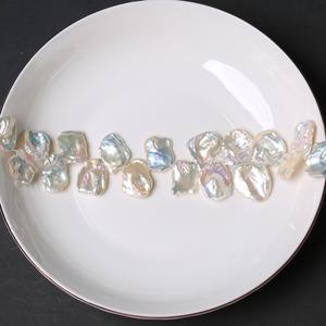 Perla Barroca Natural de Agua Dulce 5A No Nucleada Wild Aurora de 28 Orificios con Pétalo Grande, Cadena Semiterminada de 41cm <span class=keywords><strong>SCQ</strong></span> para Arte de Uñas - Product Image 5