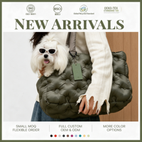 Sac de transport matelassé pour animaux de compagnie, léger et rembourré, avec tissu doux au toucher, pour les voyages des chats et le transport quotidien des petits chiens, OEM ODM