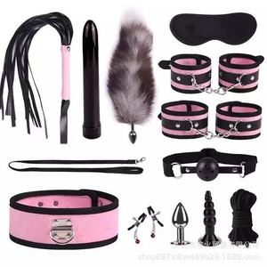 Adult sex toys, SM-themed leather plush 11-piece <b>bondage</b> <b>set</b>, wholesale adult toys. - Product Image 1