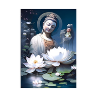 Peintures décoratives sur toile de paysages marins imprimés à l'huile du Bouddha pour le salon
