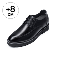 Chaussures Derby en Cuir de Vachette Faites à la Main, Vente en Gros Usine, Personnalisées, pour Hommes, Rehaussantes, pour Bureau et Carrière, Toutes Saisons, 8CM, Chaussures Derby de Mariage