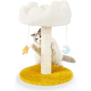 Cloud Cat Scratching Post mit Bett, Kratz baum für Indoor-Katzen, Nature Sisal Cat Scratcher mit Cat Cosy Fluffy Barsch für Kätzchen