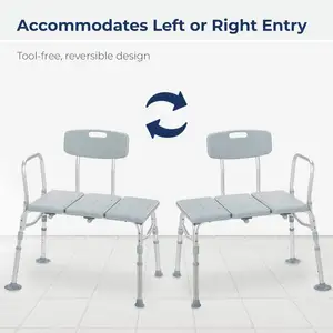 Küvet için küvet <span class=keywords><strong>Transfer</strong></span> tezgahı, sırtlık ile yüksekliği ayarlanabilir duş tezgahı, yaşlı için duş oturağı duş sandalyesi banyo sandalyesi - Product Image 4