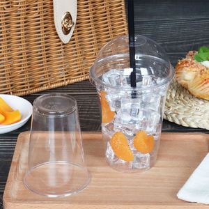 ถ้วยกาแฟแบบใสทรงอวกาศพร้อมฝาปิดและหลอดถ้วยน้ำทำจากพลาสติกใส - Product Image 1