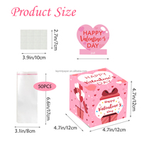 Boîte-cadeau de bricolage pour la Saint-Valentin 1 rouleau de sacs transparents avec carte à tirer pour adultes Surprise Money Gift Cash Gift Matériaux recyclés