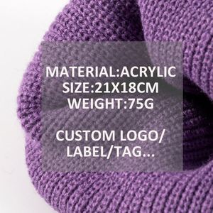 Wholesale 100% Acrylic Custom 3D Embroidery Logo <b>Winter</b> Knitted <b>Hats</b> Skull Cap Short Cuffed Beanie for Men Women - Product Image 3