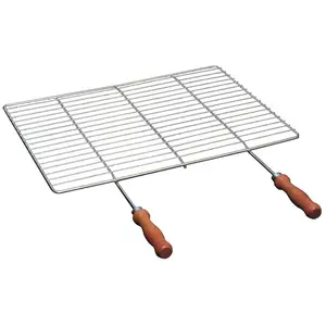 Rack prático e simples para churrasco, feito de malha de fio de aço inoxidável premium aisi 304, 63x40cm, malha de fio de grelha para churrasco