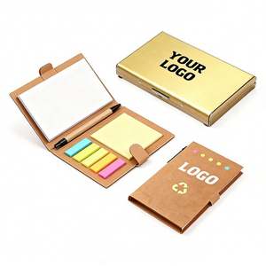 Wholesale Kraft Paper <b>Sticky</b> Notebook with Self-Stick Memo Pad Index Label Flag Adhesive Paper Note for Promo Business Gift - Product Image 1