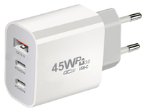 Chargeur USB C 45W, chargeur mural rapide 3 ports, PD 45W, type C, double QC3.0, adaptateur secteur USB A pour iPhone, Samsung, MacBook, ordinateur portable