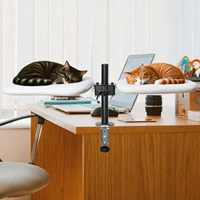 Modern 360 °   Lit de bureau double pour chat, rotatif et réglable en hauteur, pour intérieur, avec tapis, meubles pour bureaux et tables de jeu
