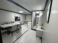 Maison préfabriquée pliable facilement de 40 pieds sur 20 pieds, conteneur extensible, isolée, mobile, 3 chambres avec cuisine, petite maison