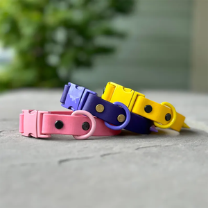 Henshine, nuevos productos personalizados al por mayor para mascotas, collar de perro de PVC resistente al agua con hebilla de plástico de fácil liberación sólida - Product Image 3