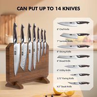 Porte-couteaux magnétique en bois d'acacia et résine époxy, design personnalisé, nouveau modèle, support de rangement magnétique pour couteaux de cuisine, porte-couteaux en bois