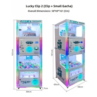 Nouvelle machine distributrice de style arcade à double griffe - Vente en gros directe du fabricant - Modèle commercial à monnayeur en métal et verre trempé