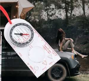 Compass Navigation <b>Map</b> Reading Scouts Camping Hiking Scale Ruler Outdoor Orienteering Tools - Product Image 2