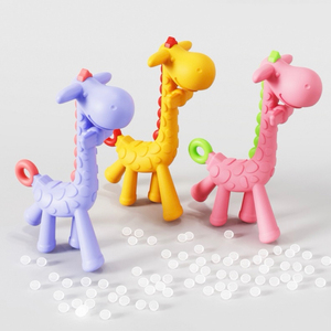<span class=keywords><strong>Mordedor</strong></span> de silicona orgánica con forma de <span class=keywords><strong>jirafa</strong></span>, juguete suave para bebés, mordedores para la dentición de bebés - Product Image 6