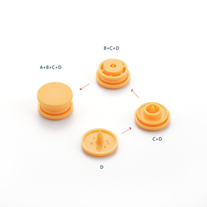 Fancy 14 mm mùa xuân Snap Nút nhựa màu xanh 4 phần nút nhựa cho trẻ em quần áo - Product Image 2