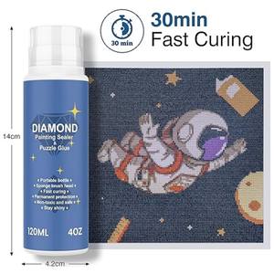 Sellador de pintura de diamantes WBG de curado rápido 120ml, pegamento 5D para pintura de diamantes con cabezal de esponja, conservador DIY - Product Image 2