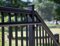 Système modulaire de garde-corps vertical en aluminium thermolaqué noir pour balcon, terrasse, escalier, projet de villa