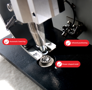 Laser định vị cờ vải biểu ngữ hiển thị đứng KT Board không dệt vải 10mm hoàn toàn tự động buttoning máy - Product Image 4