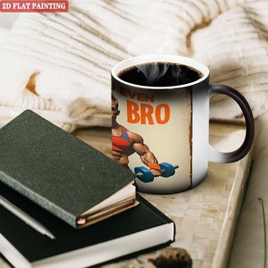 Taza de Café Matutina de 11 oz, Cerámica Negra Esmerilada, Taza Mágica que Cambia de Color - Product Image 3