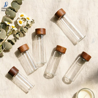Botol Kaca Transparan Tubular 30mm dengan Tutup Sekrup Amber, Botol Dispenser Kopi Bubuk Obat, Logo Dapat Dikustomisasi